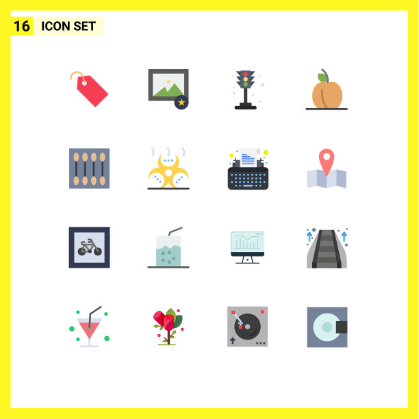 设置16个现代的UI图标符号图片下载