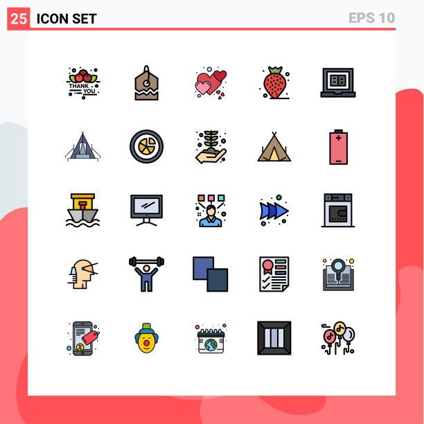 可编辑线包25简单填充线平图片下载