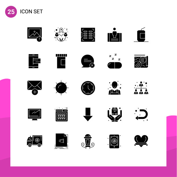 用户界面包25个基本立体字形图片下载