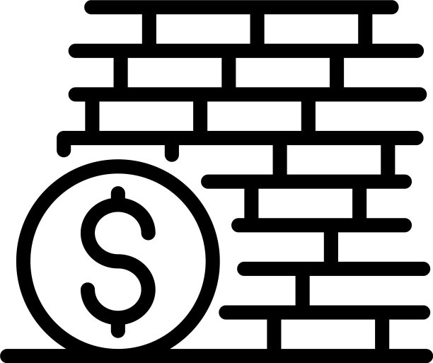 贸易战墙图标轮廓风格图片下载