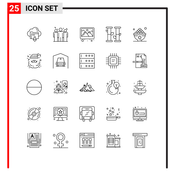 用户界面包25条基本线食品图片下载
