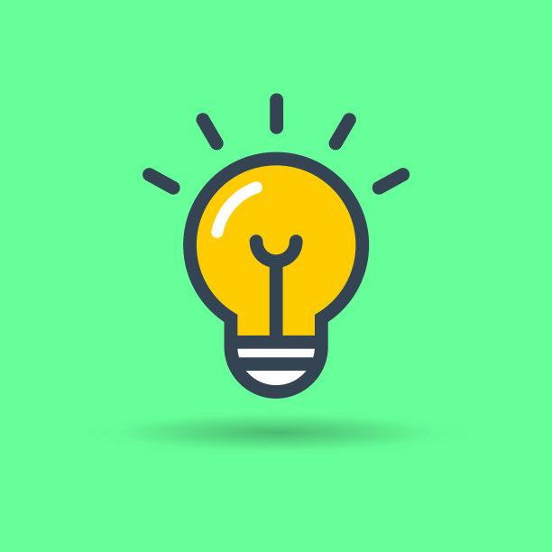 电灯泡插图。灯图标孤立的背景。创意向量符号。图片下载