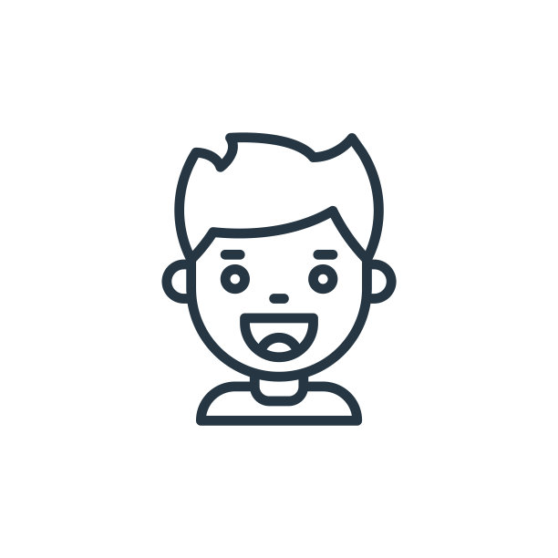 快乐的图标向量从儿童形象的概念。细线插图的快乐可编辑的笔触。愉快的线性符号，用于web和移动应用程序，标志，印刷媒体。图片下载