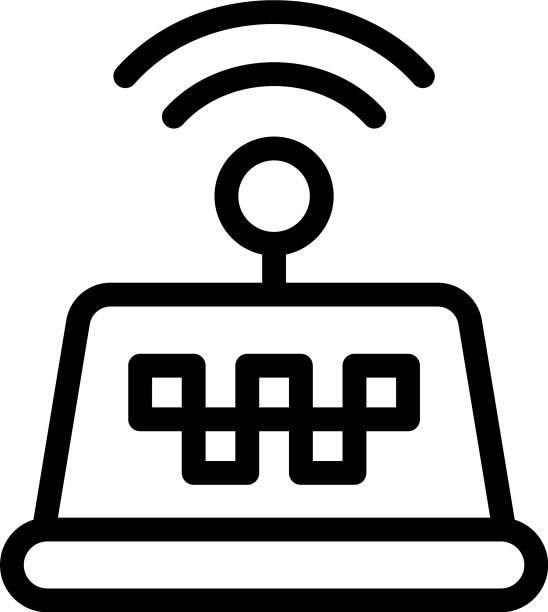 无人驾驶出租车图标轮廓风格图片下载