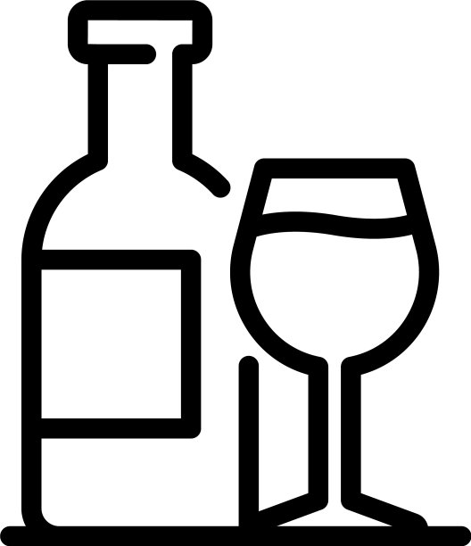 瓶子和玻璃图标轮廓风格图片下载