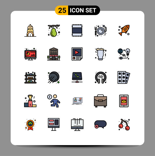 25个通用填充线平色标志符号图片下载