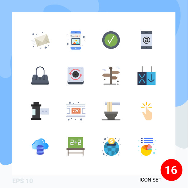 16个创意图标的现代标志和符号图片下载