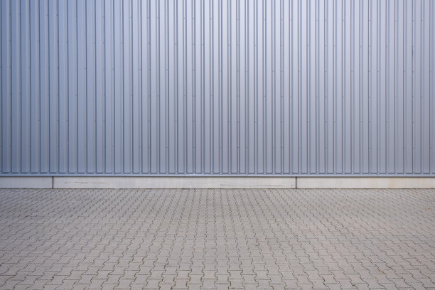 混凝土石材地板和金属板材作为背景的墙壁图片下载