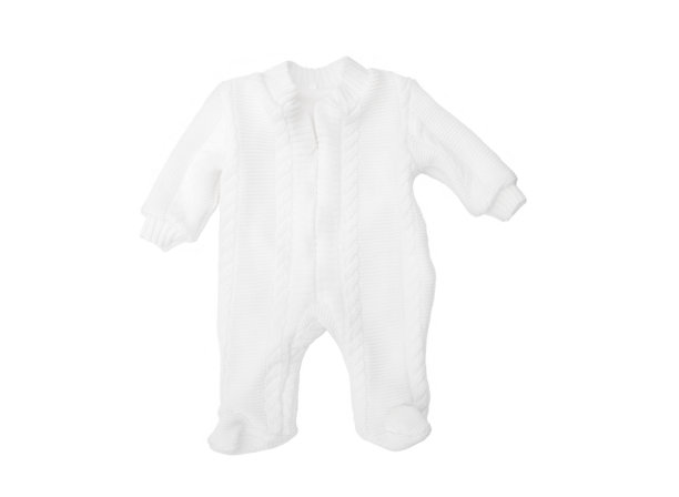 针织连衣裤的新生儿在一个白色孤立的背景图片下载