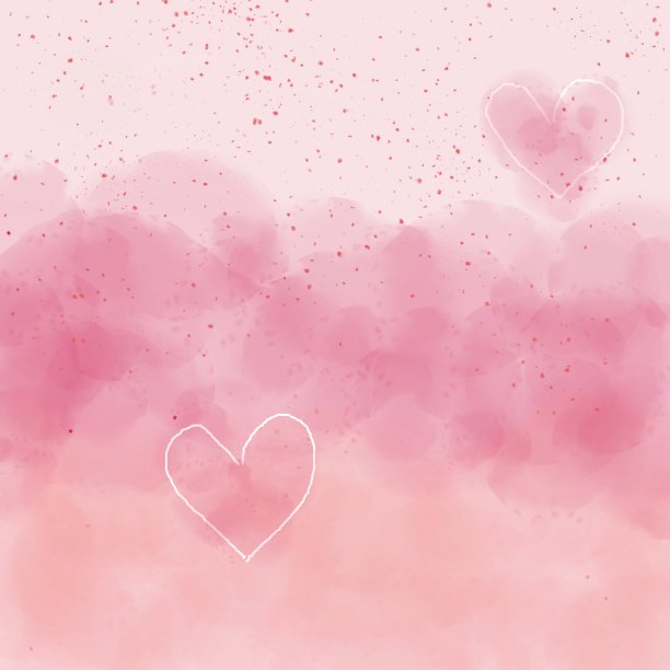 水彩粉色背景中的爱图片下载