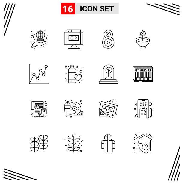 象形图设置16简单轮廓轻图片下载