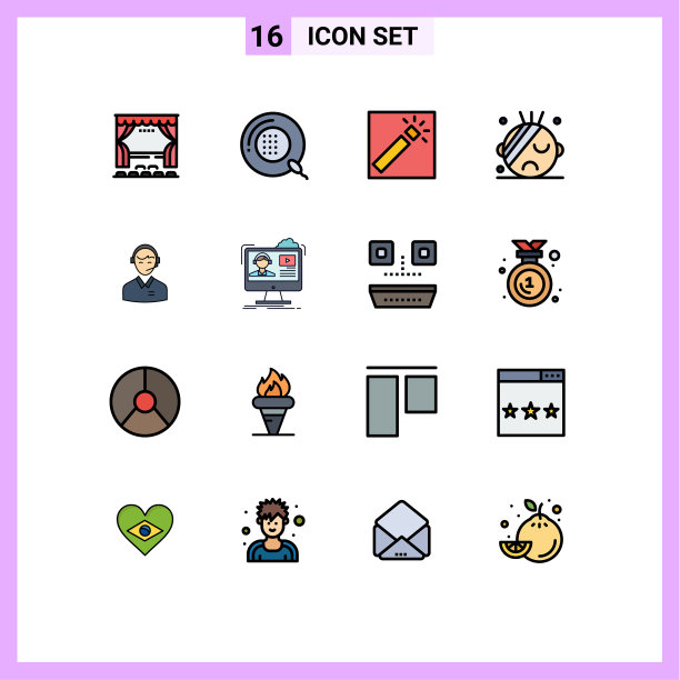 16个创意图标的现代标志和符号图片下载