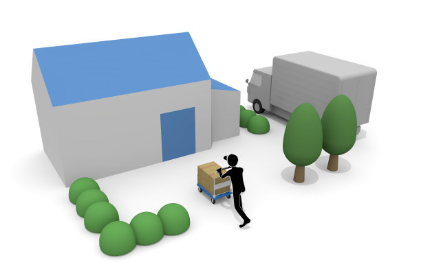 交付通过卡车。提供你的行李。交付工作。图片下载