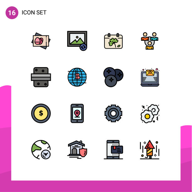 16平面颜色填充线概念的网站图片下载