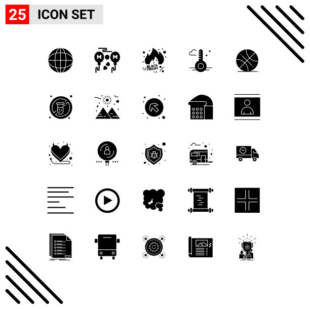 象形文字设25个简单实心球图片下载