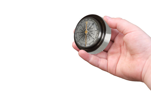 手持圆规孤立在白色背景上图片下载