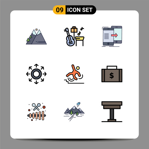 组9现代填充线平面颜色设置图片下载