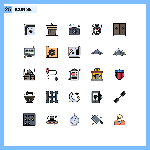 可编辑线包25简单填充线平图片下载