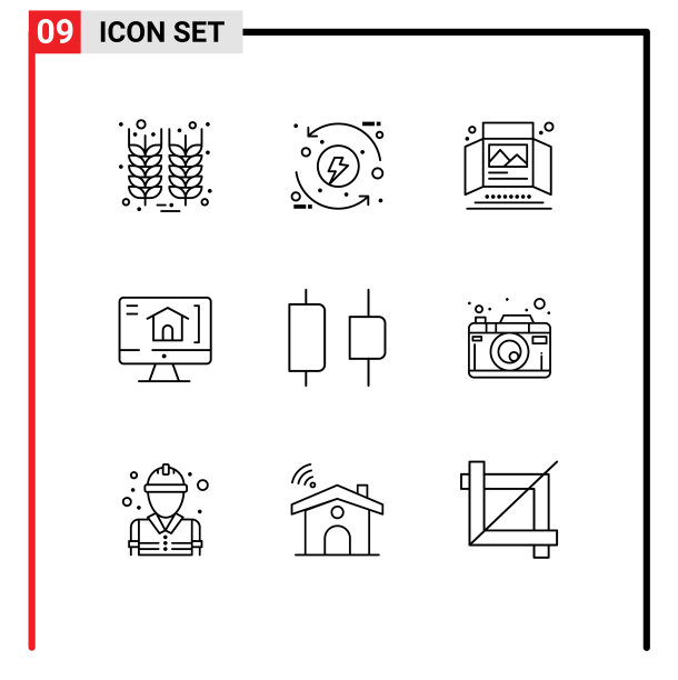 移动界面大纲集9个象形图图片下载