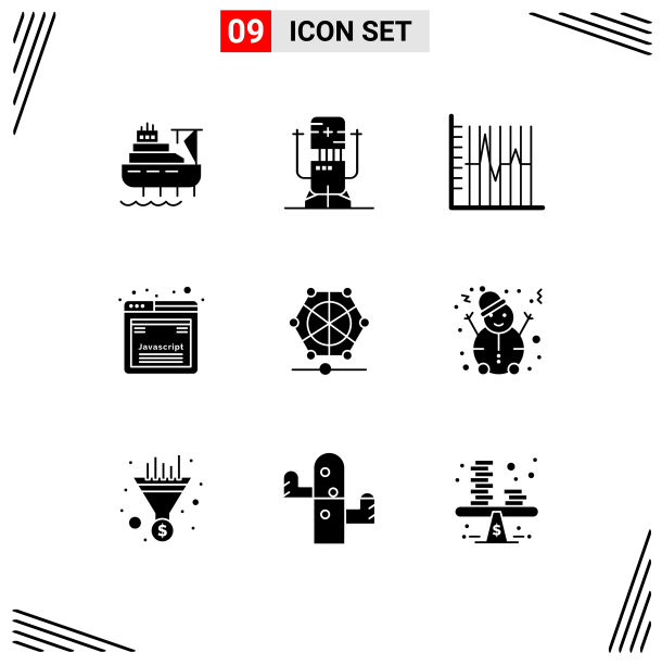 为web设置9个现代UI图标符号图片下载