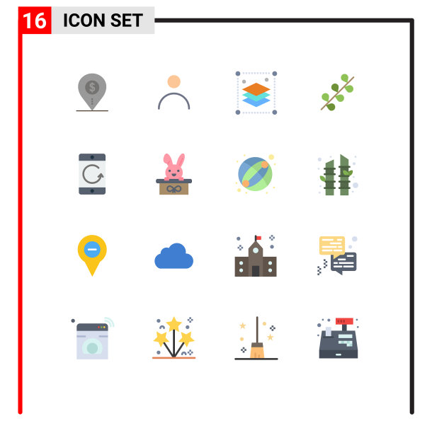 图形设置16个简单的平面颜色春季图片下载