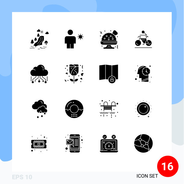 16个适用于网络和移动的通用实体符号图片下载