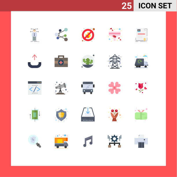 25用户界面平面彩色包装现代标识图片下载