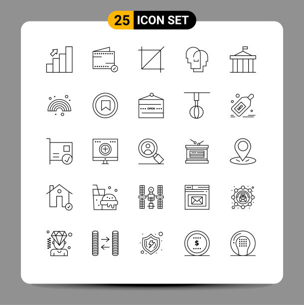 可编辑的行包25个简单的行列图片下载