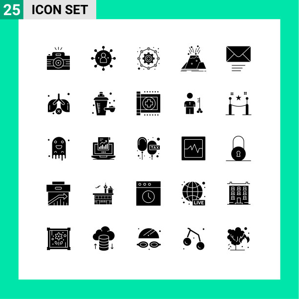 设置25个现代的UI图标符号警告图片下载