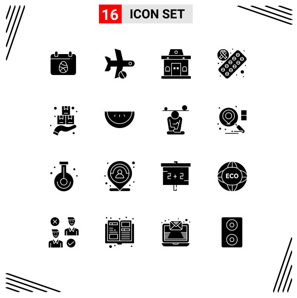 16个创意图标的现代标志和符号图片下载