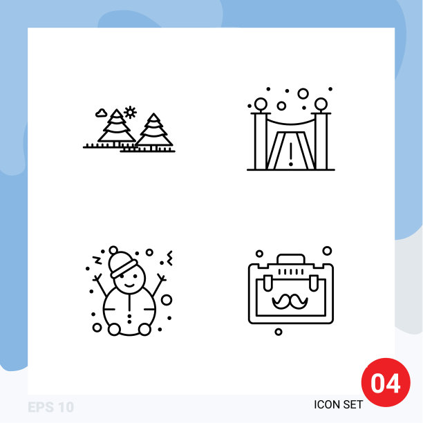 包装4现代填充线平色标志和图片下载