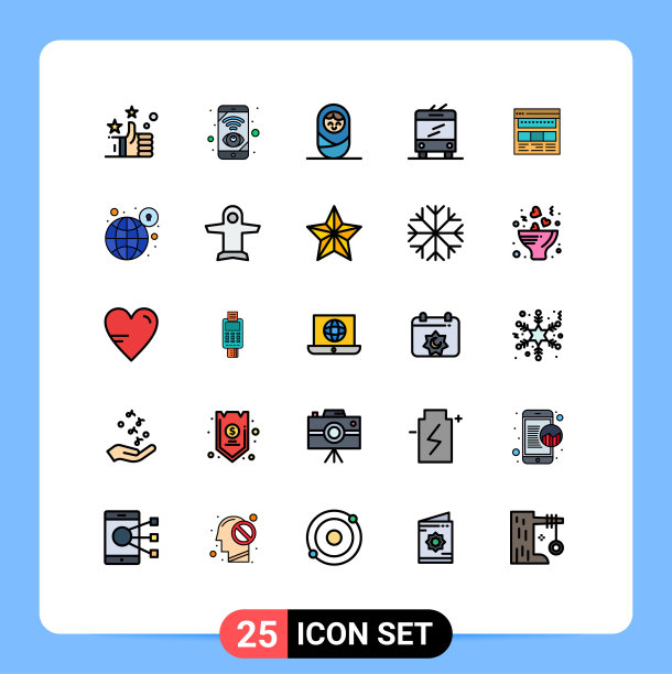 25填充线平面颜色的网站概念图片下载