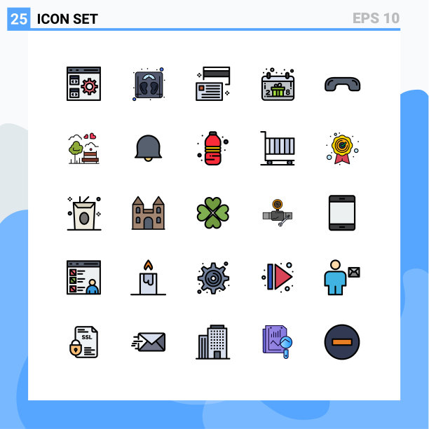 设置25商业填充线平面颜色包图片下载