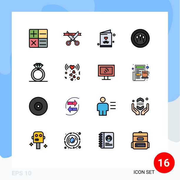 现代集16平色填充线条图片下载