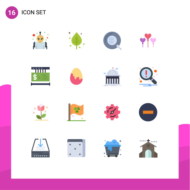16用户界面平面彩色包装现代标识图片下载