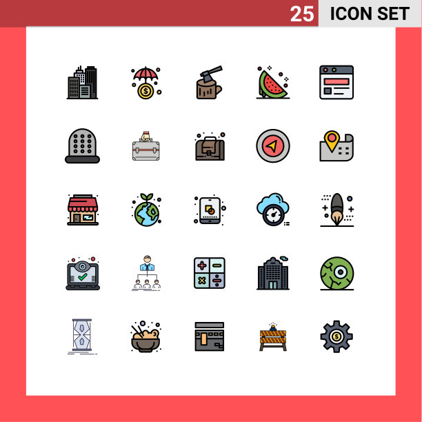 25个创意图标现代符号和符号网图片下载