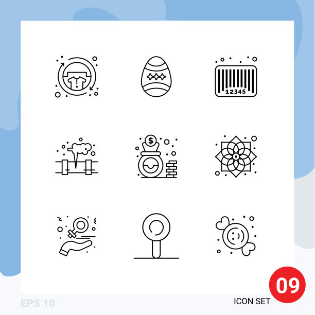 9 .创意图标的现代标志和符号图片下载