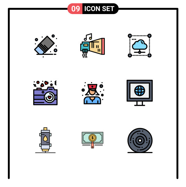 组9现代填充线平面颜色设置图片下载