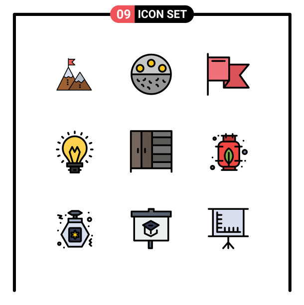 为卷筒纸设置9种通用填充线平面颜色图片下载