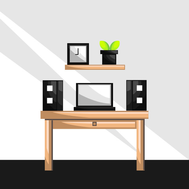 Flat home office室内设计图片下载