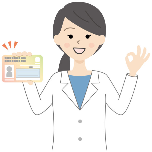 穿白大褂的女人，拿着我的日本号码卡/医生，女医生，老师图片下载