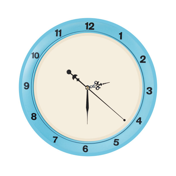 在白色背景上孤立的圆形时钟图片下载