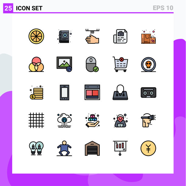 25个创意图标现代标志和符号袋图片下载