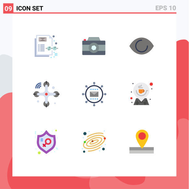 平面颜色包9通用符号媒体图片下载