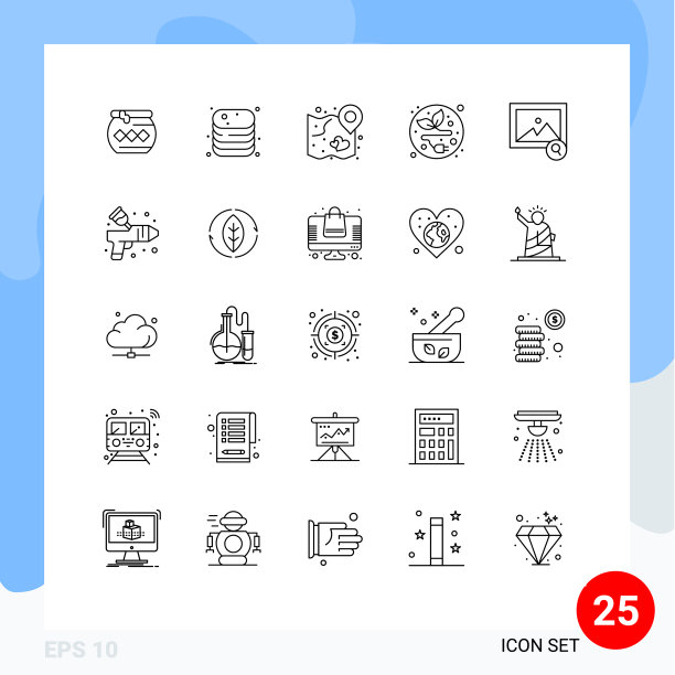 线包25个通用符号叶图片下载