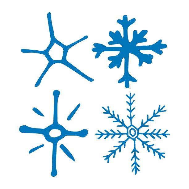 手绘涂鸦雪花图片下载