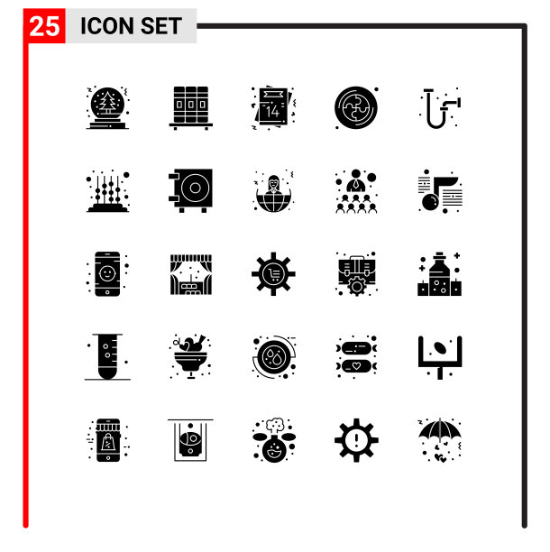 25个创意图标的现代符号和符号图片下载