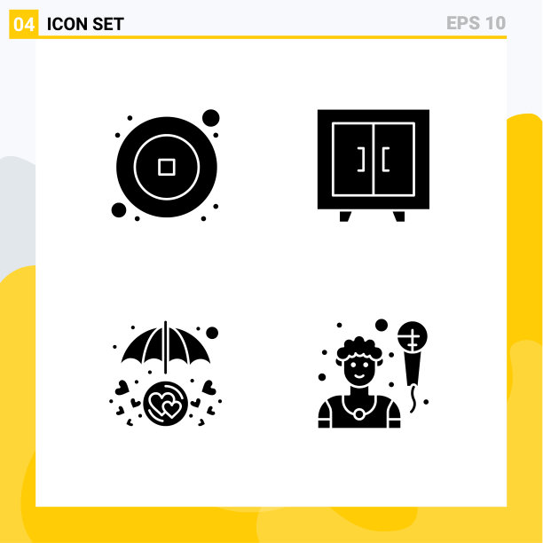 移动界面立体字形设置4个象形图图片下载