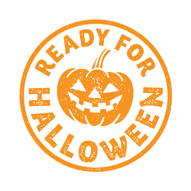 “万圣节准备好了”邮票上有南瓜图片下载