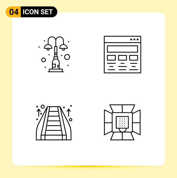 股票图标包4行符号和符号图片下载